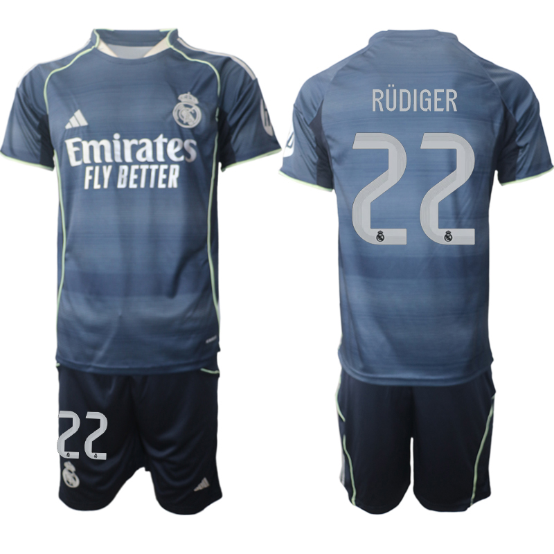 Men 2025-2026 Club Real Madrid away Blue 22 Soccer Jersey